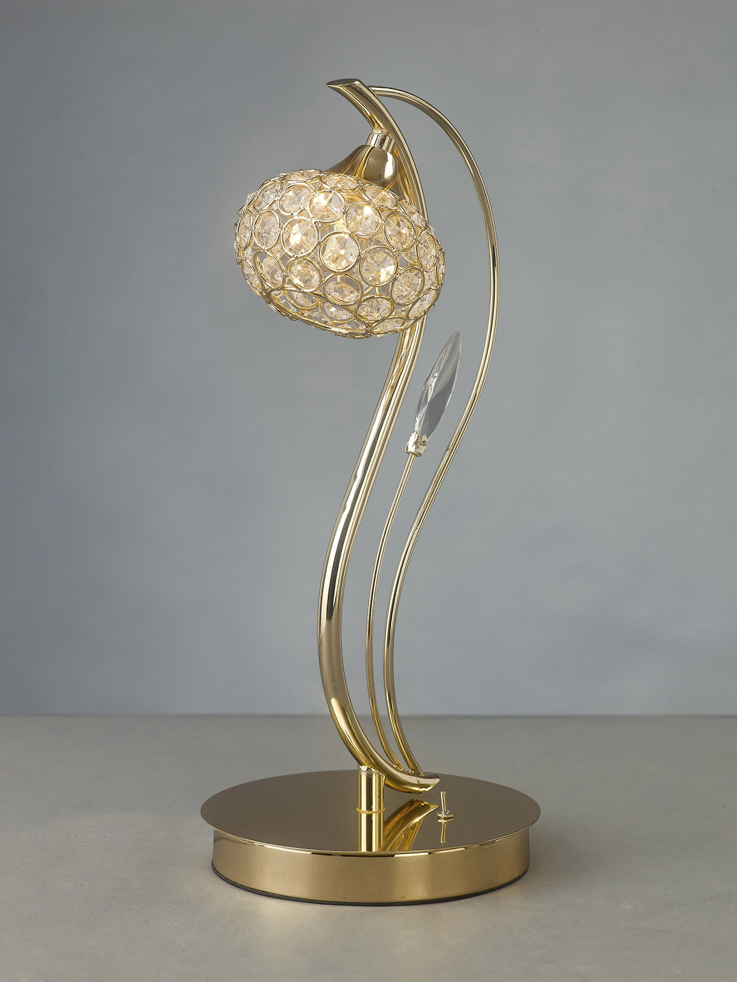 IL30969  Leimo Crystal 40cm 1 Light Table Lamp French Gold